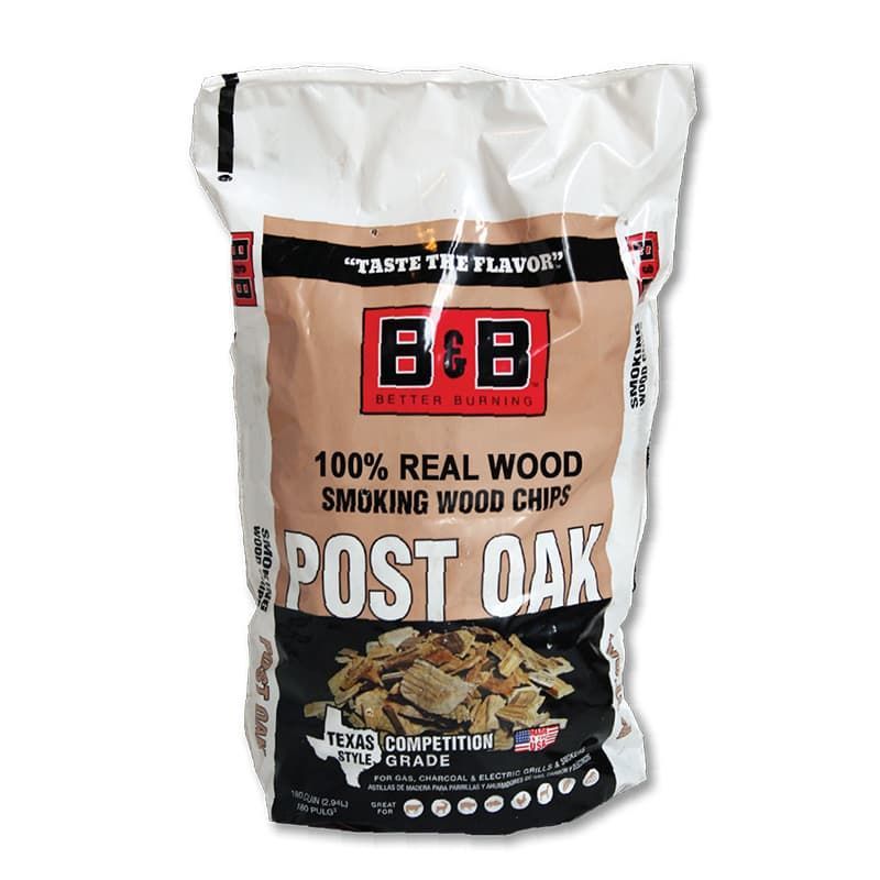 Bag of B&B Post Oak Smoking Wood Chips, oak smoking wood, post oak for smoking, post oak wood, smoking chips