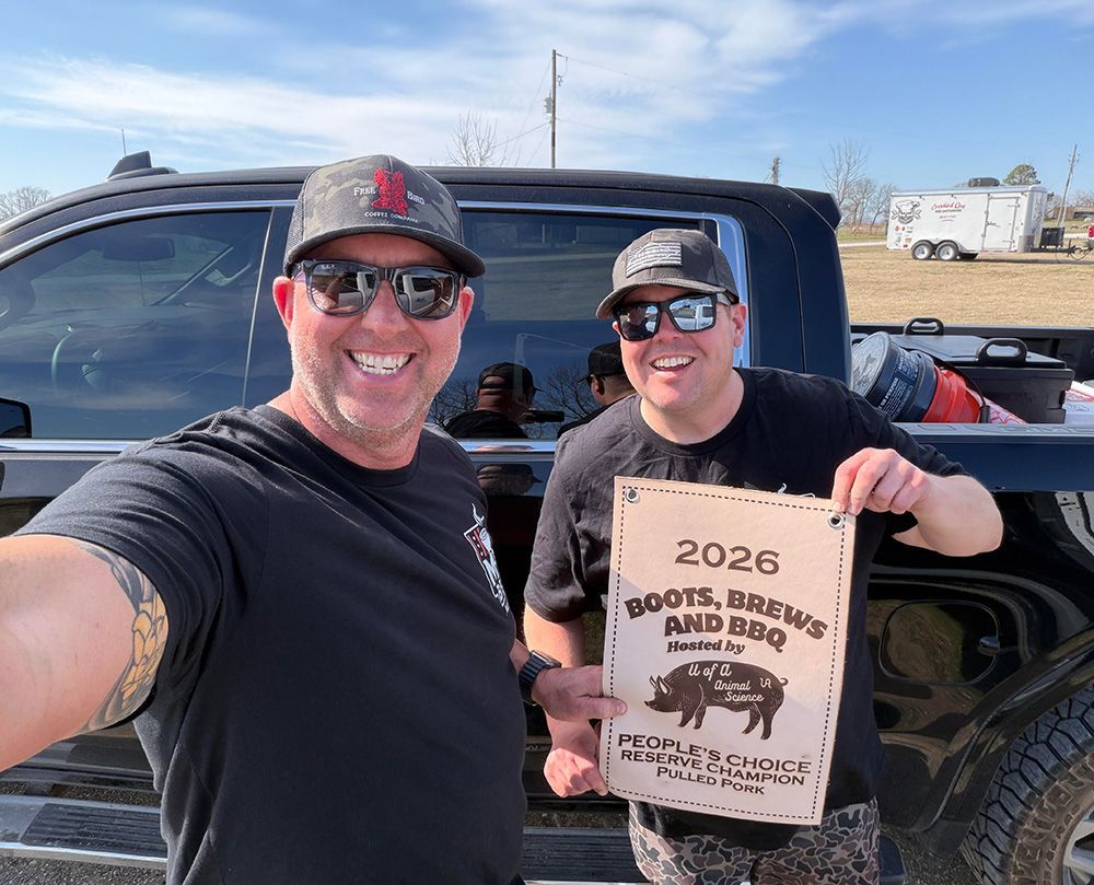 Team B&B Pitmasters Rich Howard and Matt Guthrie of Mr. BBQ