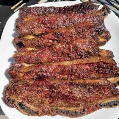 Grilled short ribs on a plate