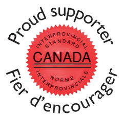 Proud supporter logo with a red Canada seal and bilingual text, “Proud supporter / Fier d’encourager.”