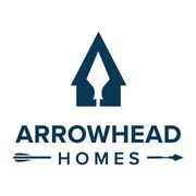 Arrowhead Homes logo in dark blue with stylized arrow and arrow icons