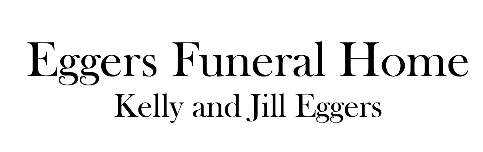 Eggers Funeral Home logo with the names Kelly and Jill Eggers.