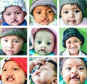 Collage of nine baby faces wearing knit hats, showing varied expressions and close-up portraits