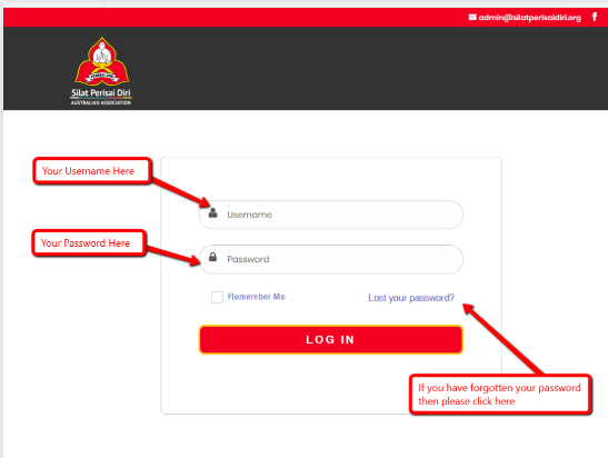 A screenshot of a login page for a website.
