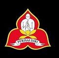 A red and yellow logo with a man in a flower on a black background.