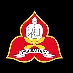A red and yellow logo with a man in a flower on a black background.