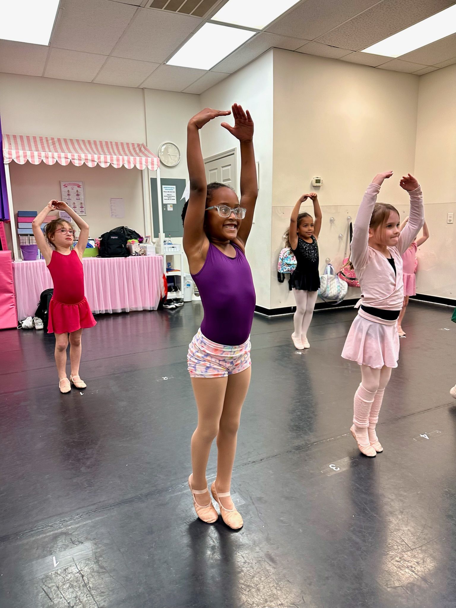 Dancers from the pre-school and kindergarten ballet classes