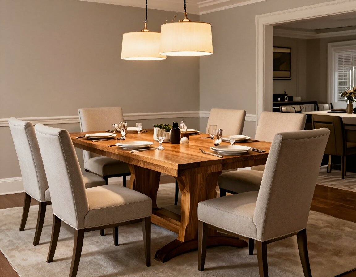 Comedor americano elegante para reuniones familiares.
