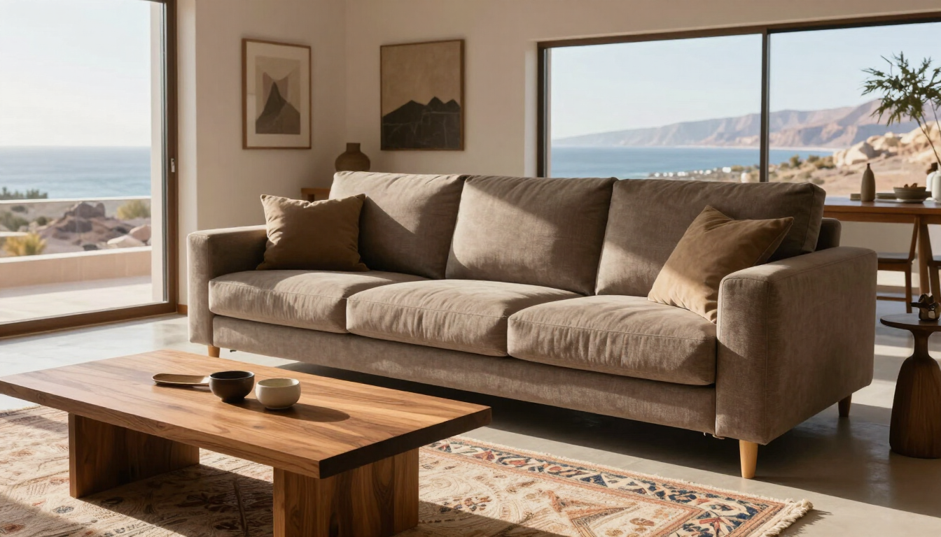 Living moderno con muebles importados y detalles decorativos