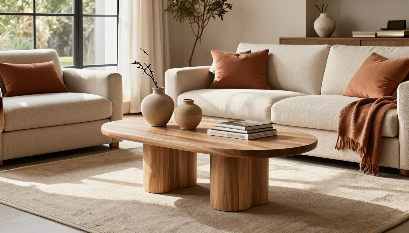 Living acogedor con mesa de centro y rug decorativo