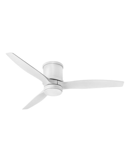White ceiling fan with three blades.