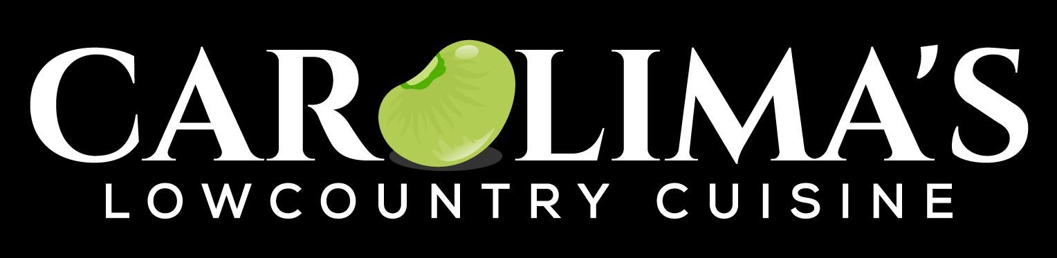 Carolina’s Lowcountry Cuisine logo with white text and a green chili pepper on a black background
