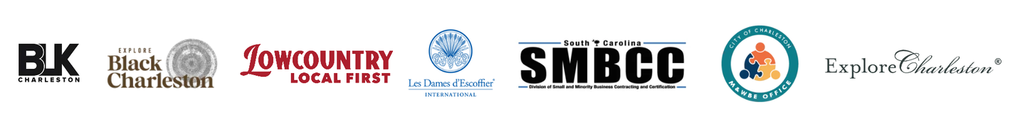 Row of organization logos on a white banner, including Lowcountry, SMBCC, and other partner marks
