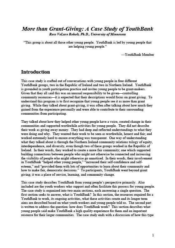 Youthbank case study