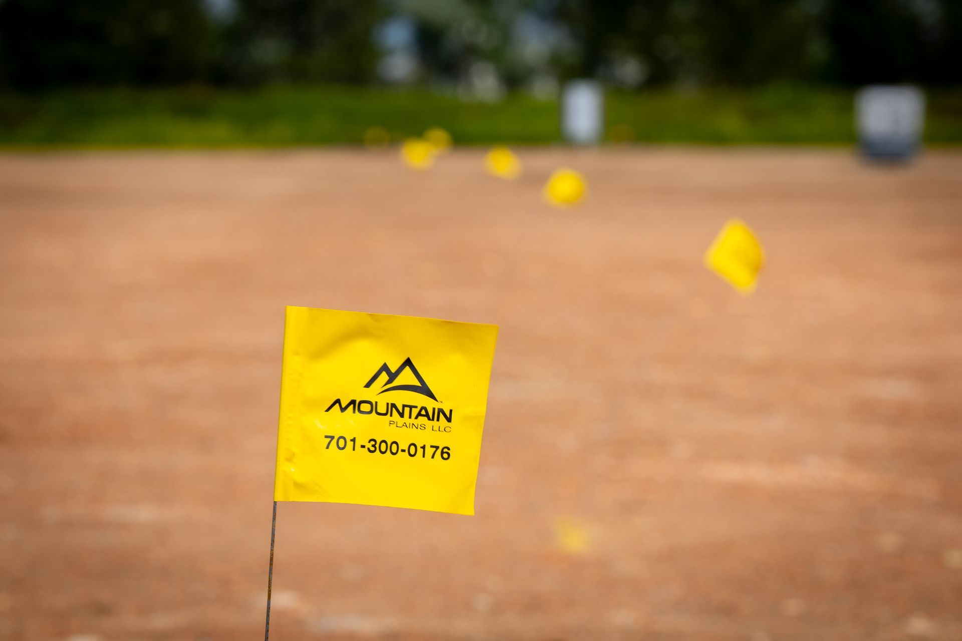 Yellow flag with 