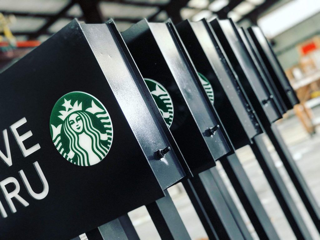 Custom Starbucks LED Drive Thru Signage for Houston Franchisees