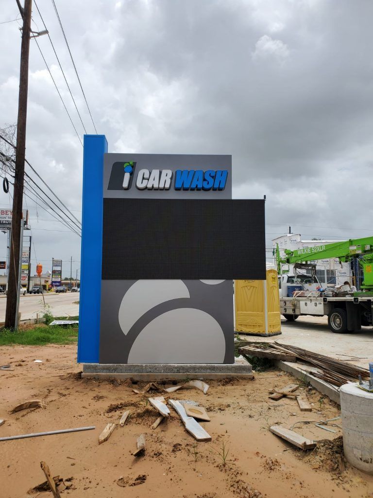 Custom LED Display Monument Boards for  Car Washes in Houston, TX