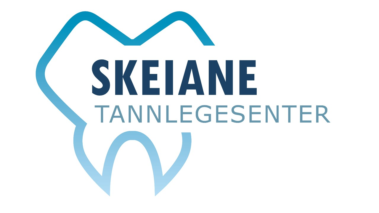 Logo for «Skeiane Tannlegesenter», med en blå omriss av en tann og blå tekst.