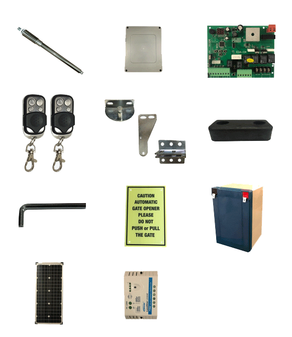 A Bunch of Different Types of Electrical Equipment on a White Background — Fencing Around In Mareeba, QLD