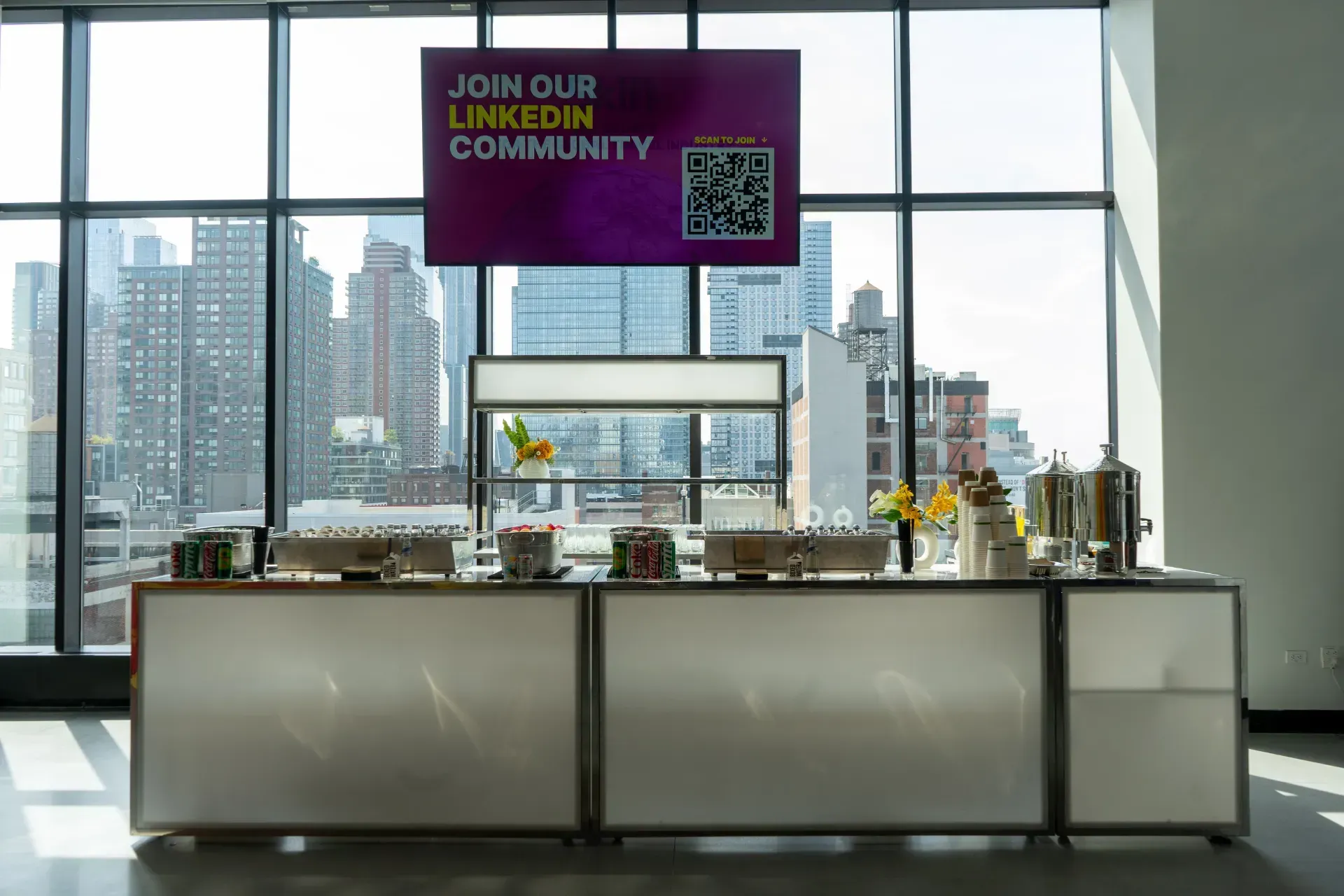 Buffet table at an event with a
