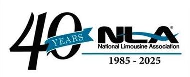 Logo for National Limousine Association's 40th anniversary. Black 