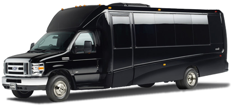 Black passenger van with tinted windows.