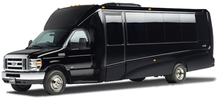Black passenger van with tinted windows.