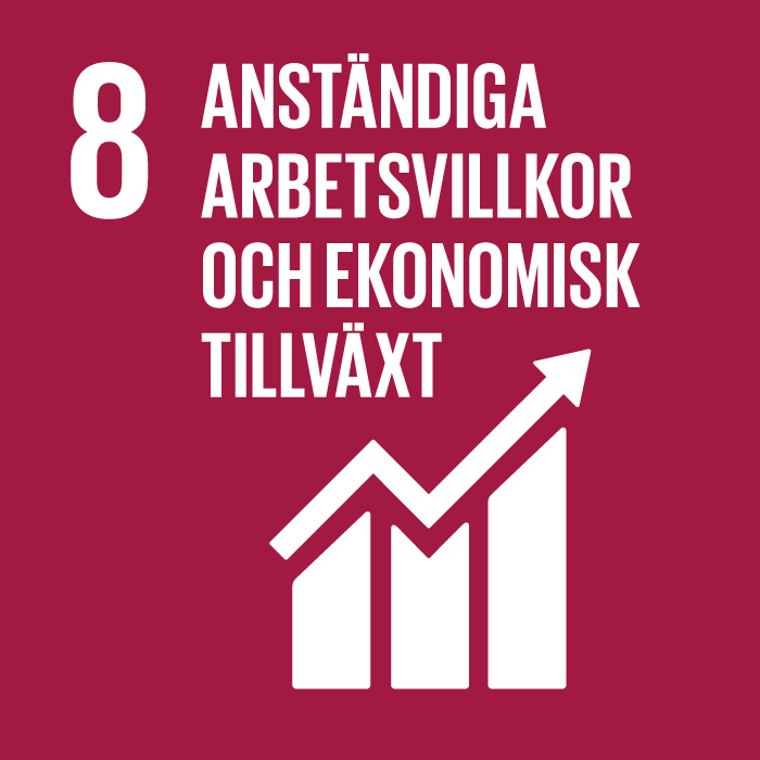 Logga 8 Anständiga arbetsvillkor och ekonomisk tillväxt
