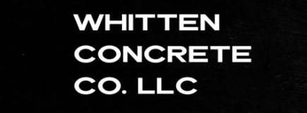White text logo reading “Whitten Concrete Co. LLC” on a black background