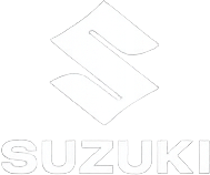 Logo Suzuki in grigio chiaro su sfondo bianco.