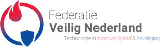 A red and blue logo for federatie veilig nederland