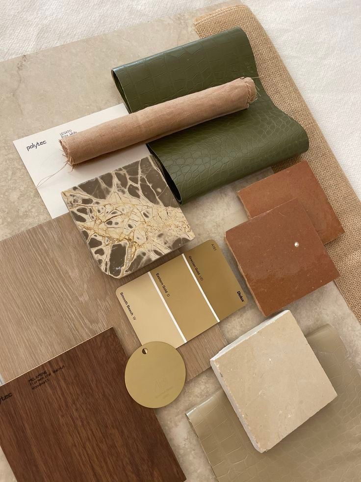 Flooring Material Samples And Swatches In Neutral And Earthy Tones — Everyday Interiors in Helensburgh, NSW