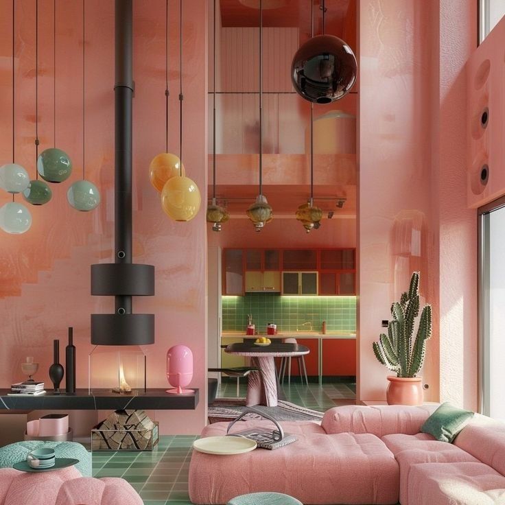 Modern Pink Living Room With A Sectional Sofa — Everyday Interiors in Helensburgh, NSW