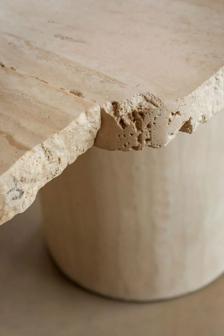 Broken Beige Stone Tabletop With A Chipped Edge — Everyday Interiors in Helensburgh, NSW