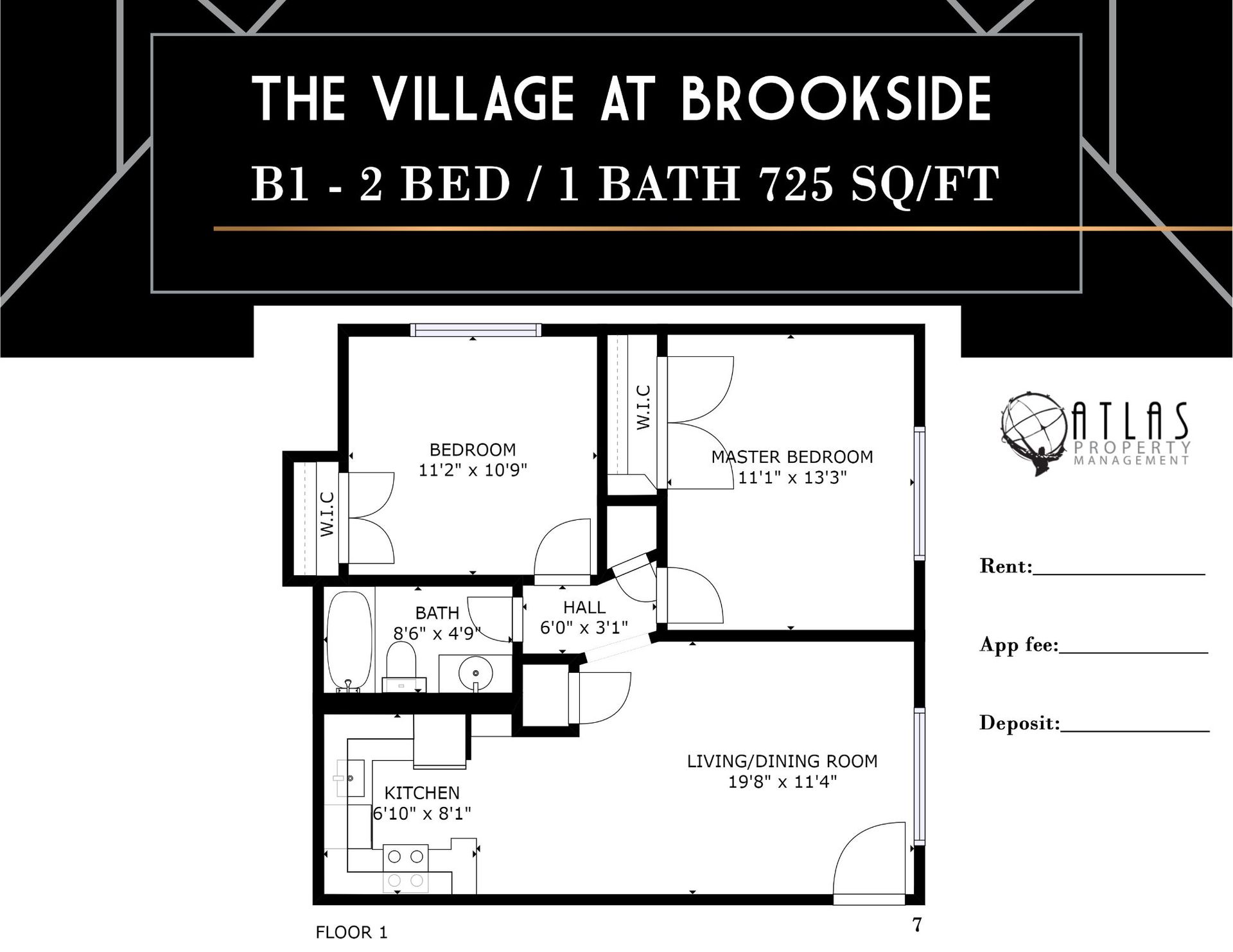 a black and white floor plan for the village at brookside