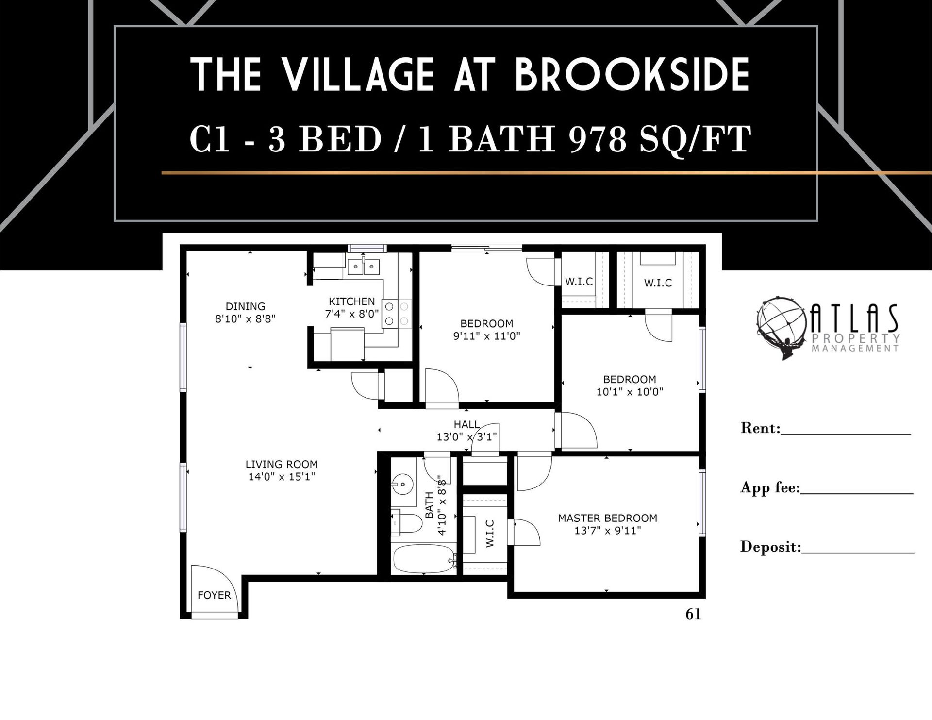 a black and white floor plan for the village at brookside