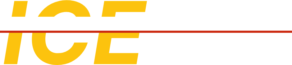 The word ice is written in yellow letters on a white background.