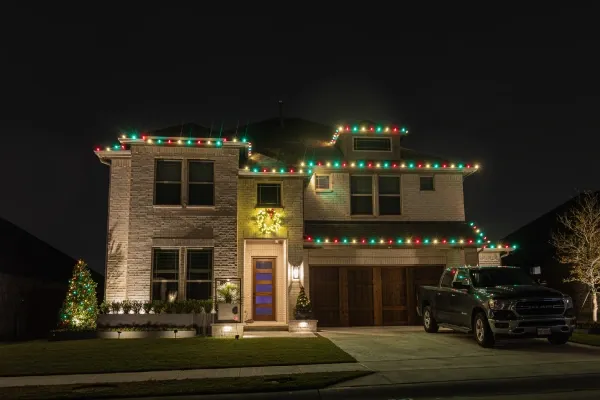 Christmas light installation in Argyle, TX