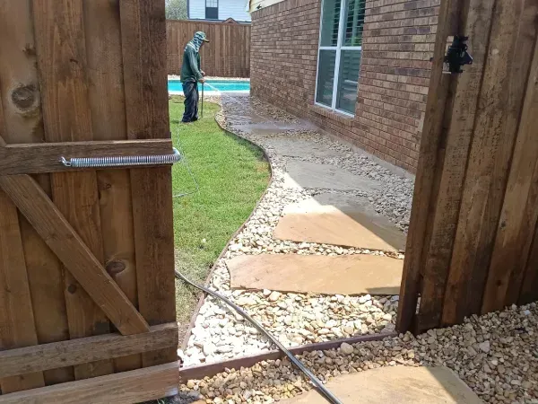 Custom walkway installation in Argyle TX creating attractive and functional paths
