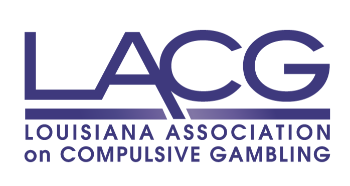 Logo of the Louisiana Association on Compulsive Gambling featuring the purple text