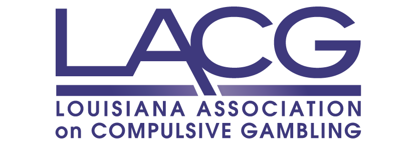 Logo for Louisiana Association on Compulsive Gambling, in purple and white.