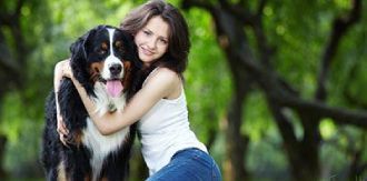woman and dog