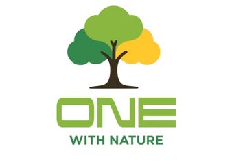 One With Nature Tree Service & Landscaping logo with green tree and black text