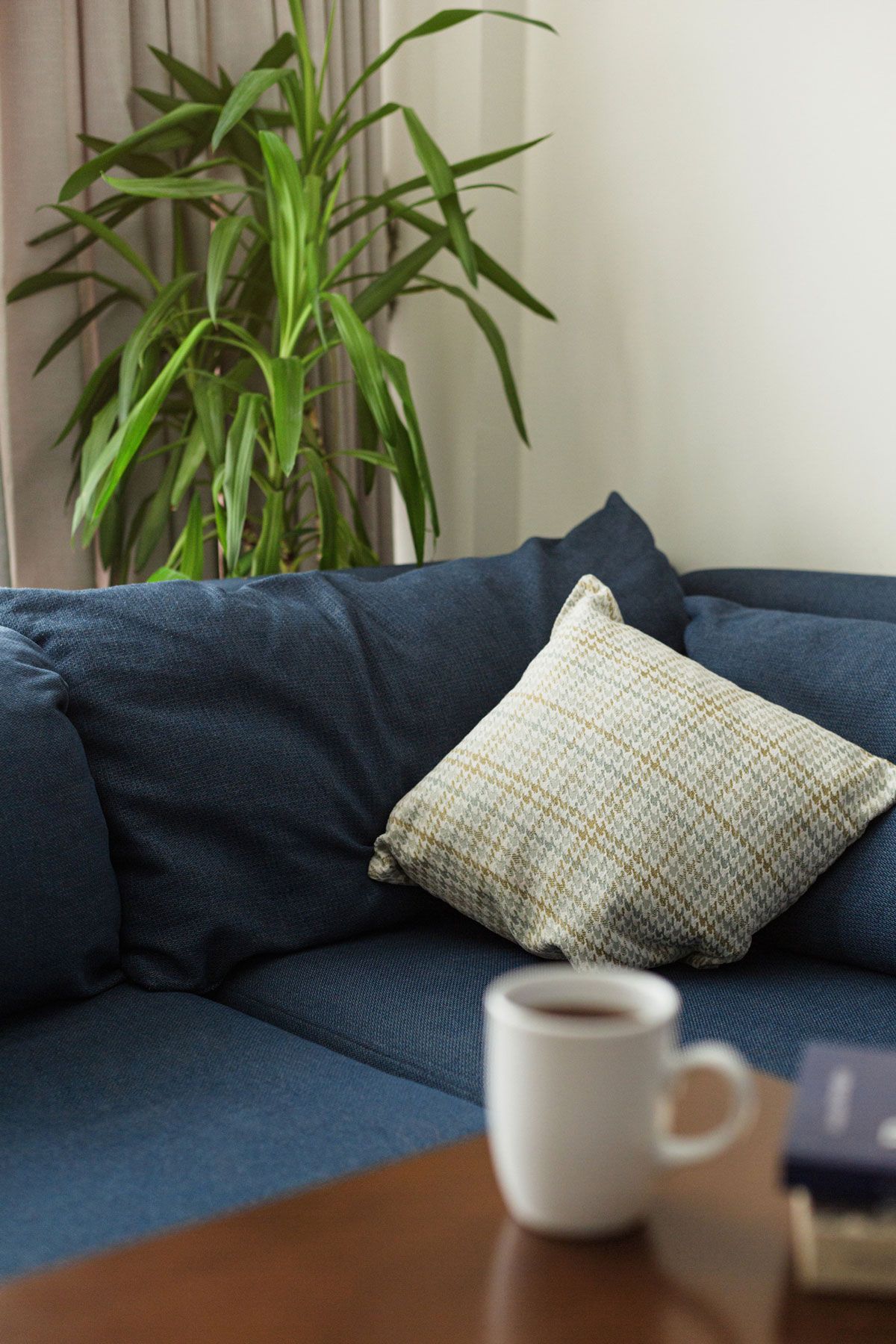 Photo of a blue couch