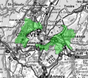 Carte de l'allotissement Annemasse local 1, Canal 7D - 194.064 MHz