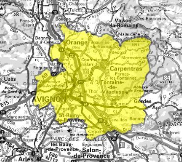 Carte de l'allotissement Avignon local 1, Canal 5C - 178.352 MHz