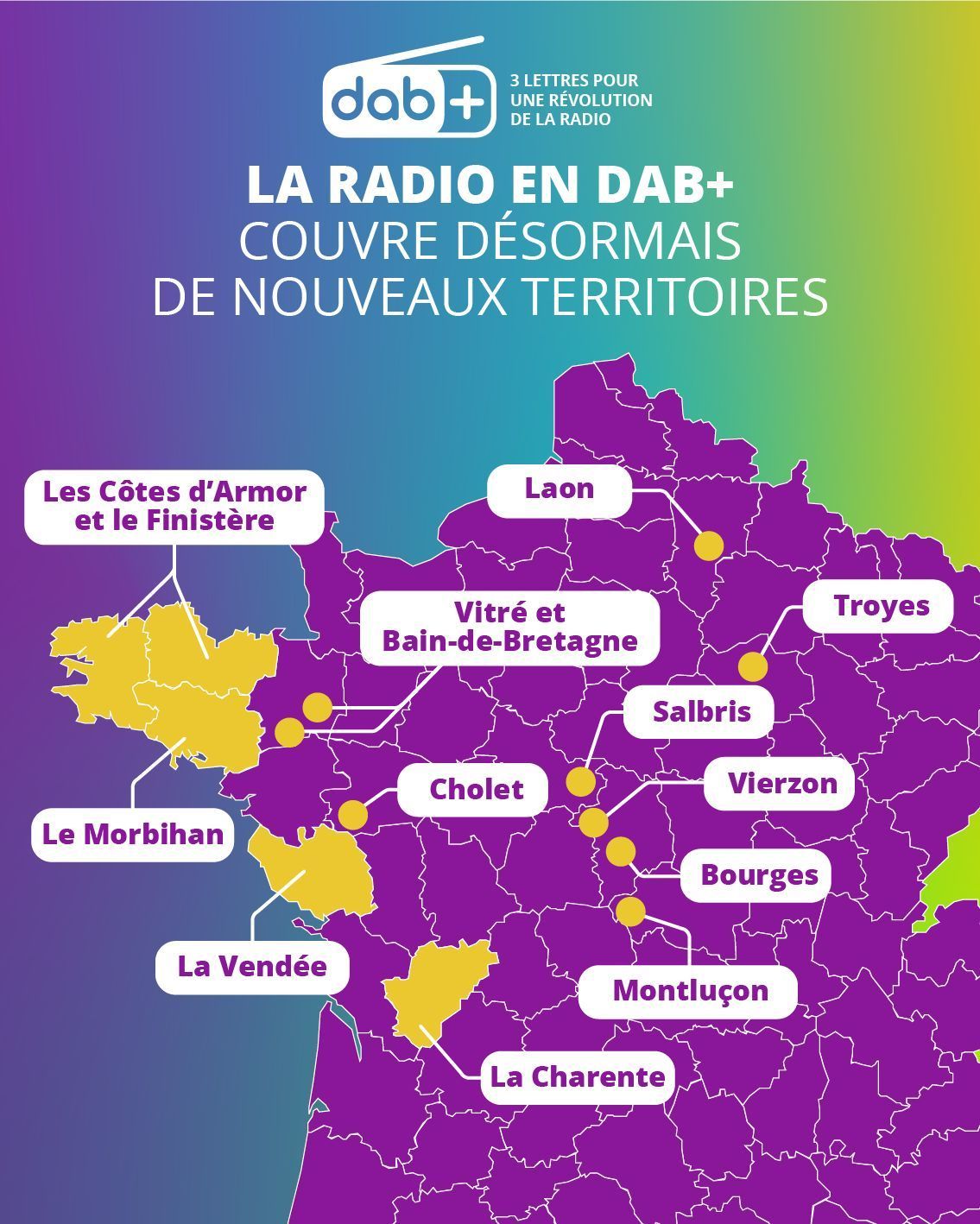 La radio en DAB+ couvre désormais de nouveaux territoires, phase 3