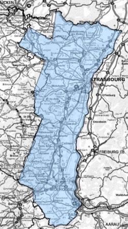 Carte de l'allotissement Strasbourg étendu, Canal 6D - 187.072 MHz