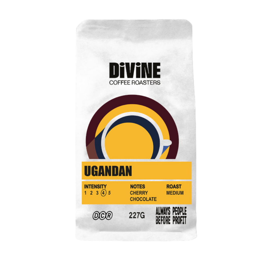 Divine Coffee Roasters: Harvested from altitudes of 1500-1900 metres above sea level in the Rwenzori Mountains of Uganda, this special crop is the first fully natural-processed coffee in our range.