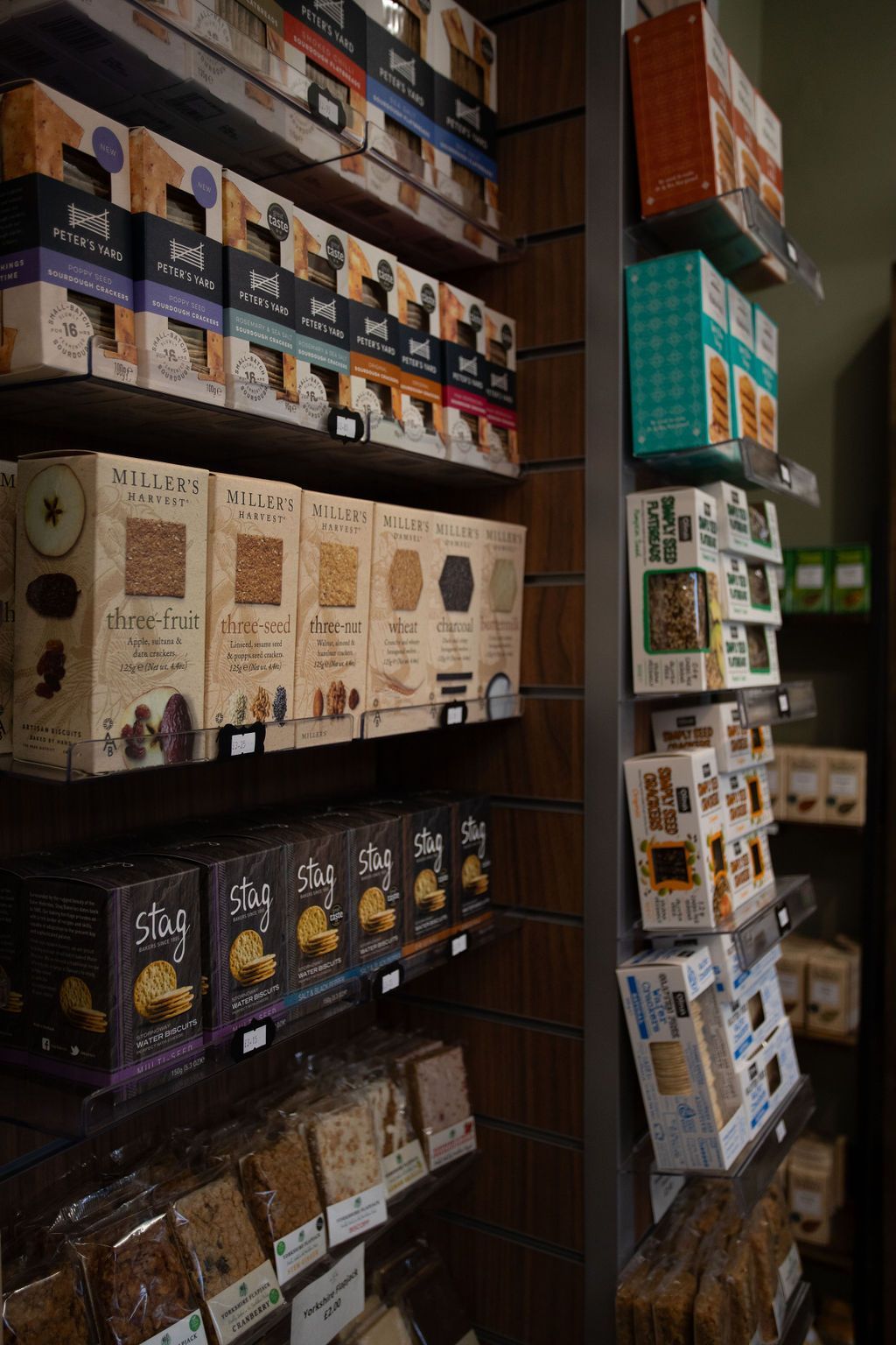 Miller's, Peter's Yard, Stag and Grandma Wilds savoury crackers perfect for dips and cheese boards. 